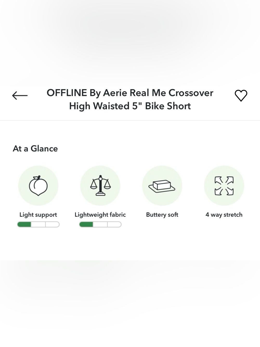 πNWTπ Aerie Offline Real Me Crossover High Waisted 5" Bike Short - Picture 6 of 8